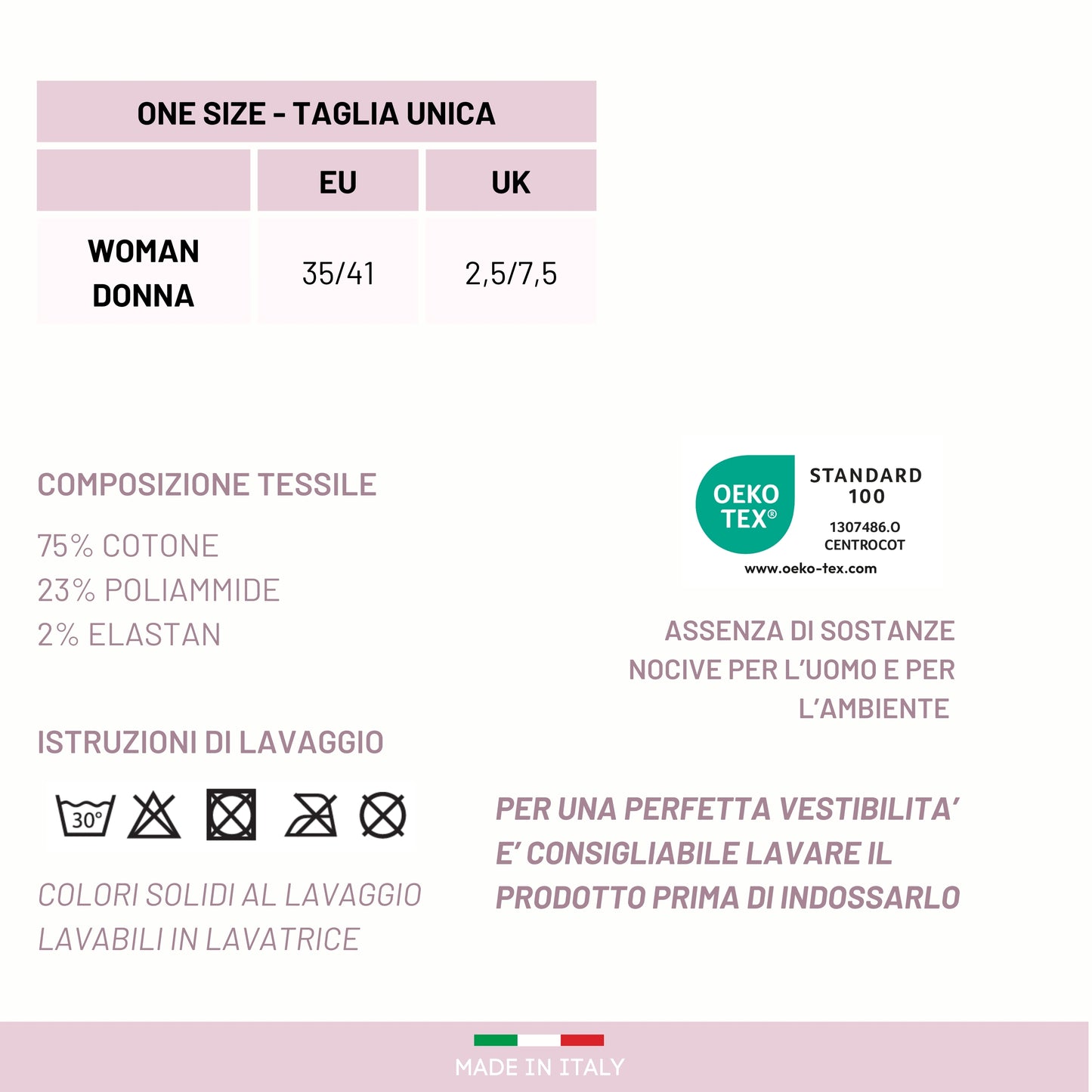 Calze Lunghe Donna Caldo Cotone, Gambaletto Donna Termico 4 Paia Made in Italy ASS3
