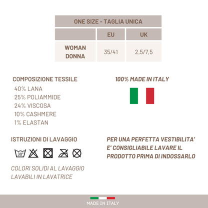 Calze Cashmere Donna Calzini Lana e Cachemire Termici Invernali Made in Italy BOTT ASS1