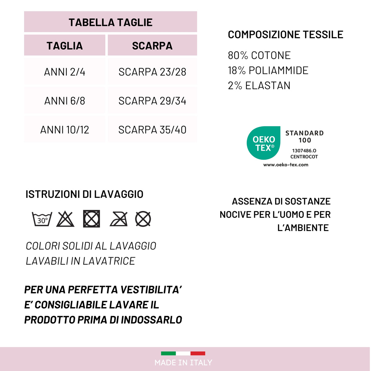 Calzini Bambina ANTISCIVOLO COTONE 3 Paia Calze Bimba abs scuola casa gonfiabili, Made in Italy ASS5