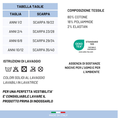 Calzini Bambino Antiscivolo Cotone 3 Paia Calze Bimbo abs scuola casa gonfiabili, Made in Italy