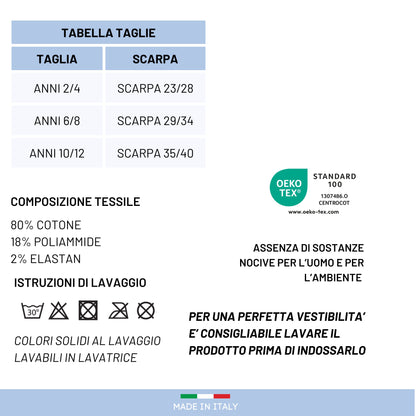 Calzini Bambino Antiscivolo Cotone 3 Paia Calze Bimbo abs scuola casa gonfiabili, Made in Italy ASS4