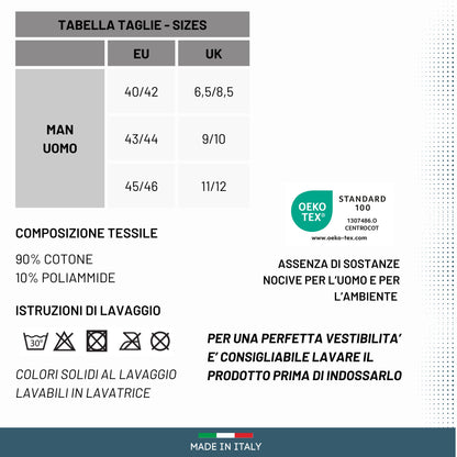 Calze Uomo Cotone Corte Costa 6 Paia Calze Uomo Filo di Scozia Made in Italy Calzini Corti
