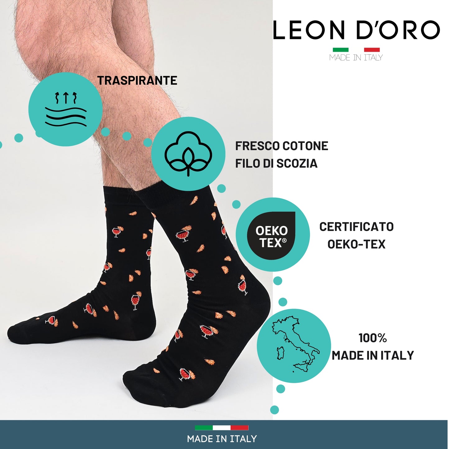 Calze Uomo Cotone Disegni Divertenti corte 6 Paia calze uomo Fantasia calze Filo di Scozia Moda in Italy
