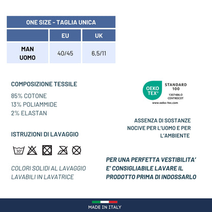 Calze Uomo Cotone Rigate corte 4 Paia calze uomo Fantasia calze Filo di Scozia Moda in Italy