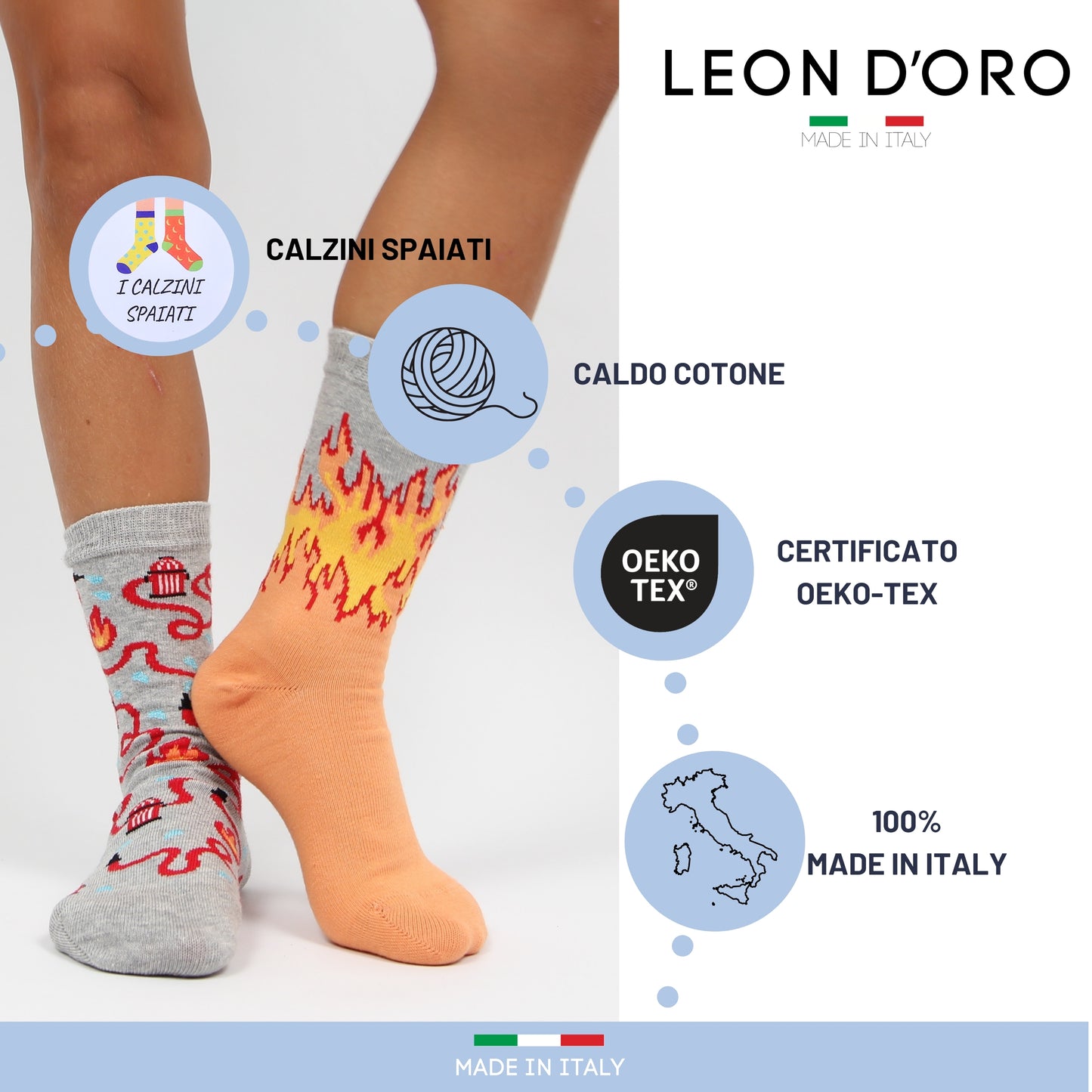 Calzini Bambino Caldo Cotone 3 Paia Calze Bimbo Fantasia Calze Bambino invernali Made in Italy SPAIATI