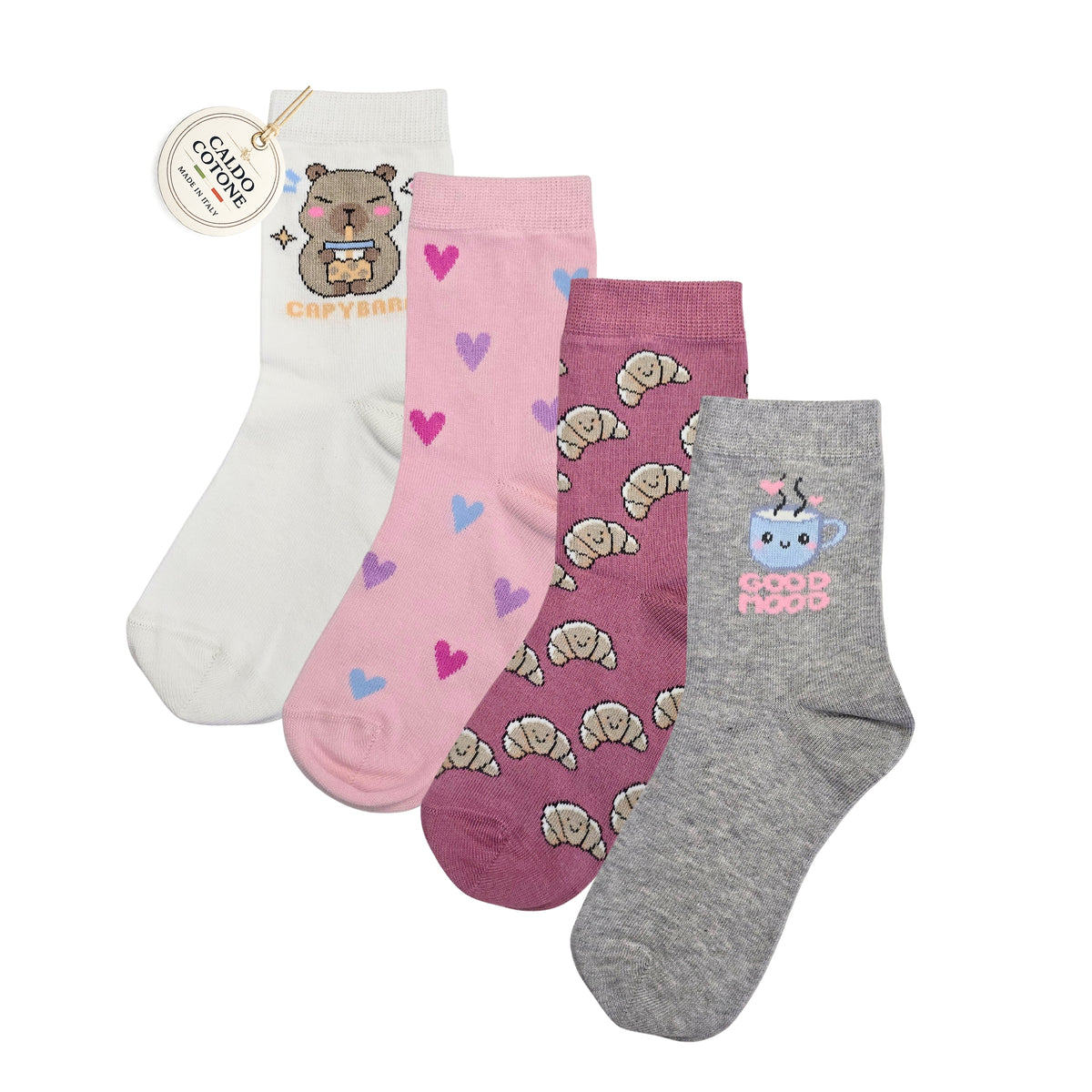 Calzini Bambina CALDO COTONE 4 Paia Calze Bimba Calze Bambina Made in Italy ASS2