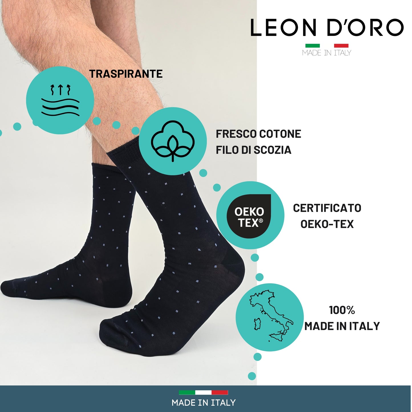 Calze Uomo Cotone Disegno Cravatteria corte 6 Paia calze uomo Fantasia calze Filo di Scozia Moda in Italy