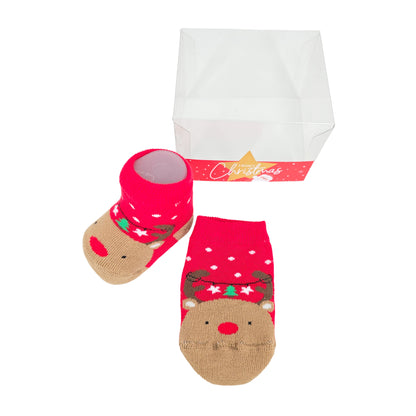 Calze Natale Neonato il primo Natale Calzini Regalo Scarpine 0-6 mesi Made in Italy