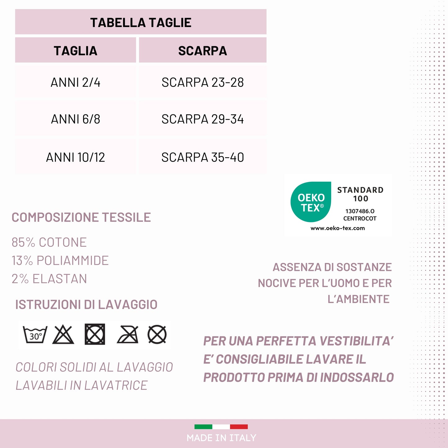 Calzini Bambina Caldo Cotone 6 Paia Calze Bimba Calze Bambina invernali Made in Italy ASS2
