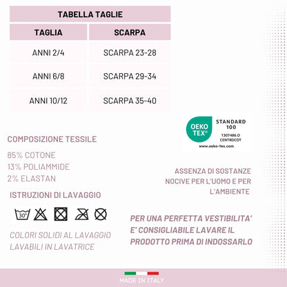 Calzini Bambina Caldo Cotone 6 Paia Calze Bimba Calze Bambina invernali Made in Italy ASS2