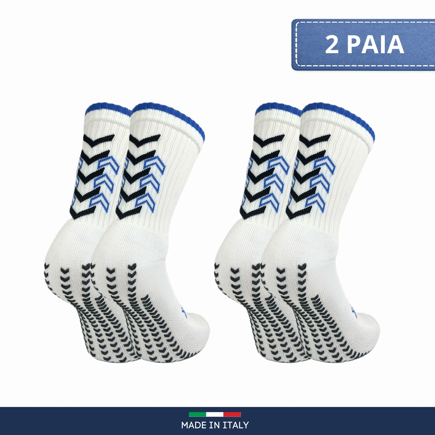 Calze da Calcio Antiscivolo Uomo in Cotone Calzini Sportivi Donna Grip Traspiranti Made in Italy per Calcio Calcetto e Running ASS2