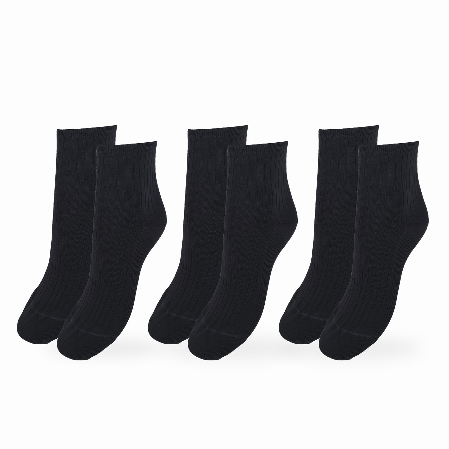 Calzini Costina Donna Cotone Leggero 3 Paia Calze Donna Filo di scozia Made in Italy NERO