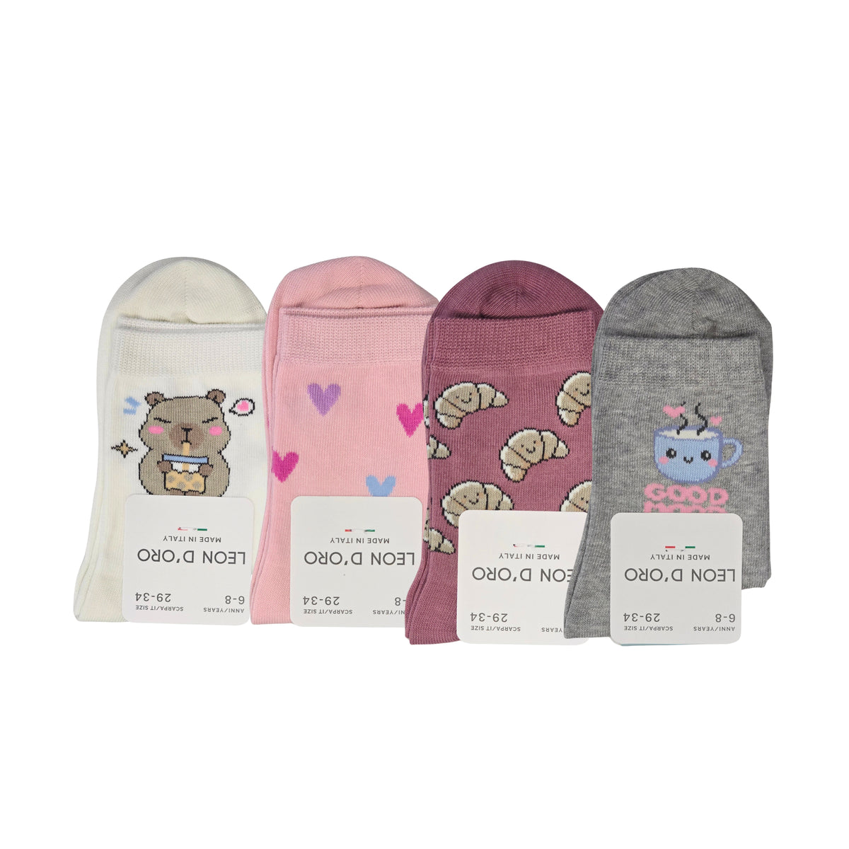 Calzini Bambina CALDO COTONE 4 Paia Calze Bimba Calze Bambina Made in Italy ASS2