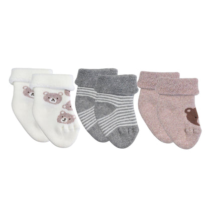 Calze Neonato 3 PAIA Calzino Regalo Scarpine Babbucce bambini Primi Mesi Taglia Unica Made in Italy ASS1M