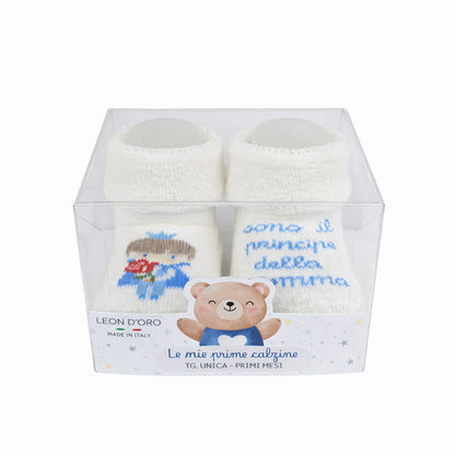 Calze Neonato Calzino Regalo Baby Shower Scarpine Babbucce bambini Primi Mesi Taglia Unica Made in Italy M-ASS2