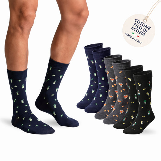 Calze Uomo Cotone Disegni Divertenti corte 3 Paia calze uomo Fantasia calze Filo di Scozia PARTY