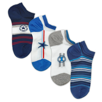 Calzini Fantasmini Bambino Cotone Filo di Scozia 4 Paia Calze leggere e traspiranti Made in Italy ASS1