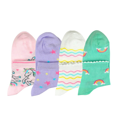 Calzini Bambina COTONE LEGGERO FILO DI SCOZIA 4 Paia Calze leggere e traspiranti Made in Italy ASS1