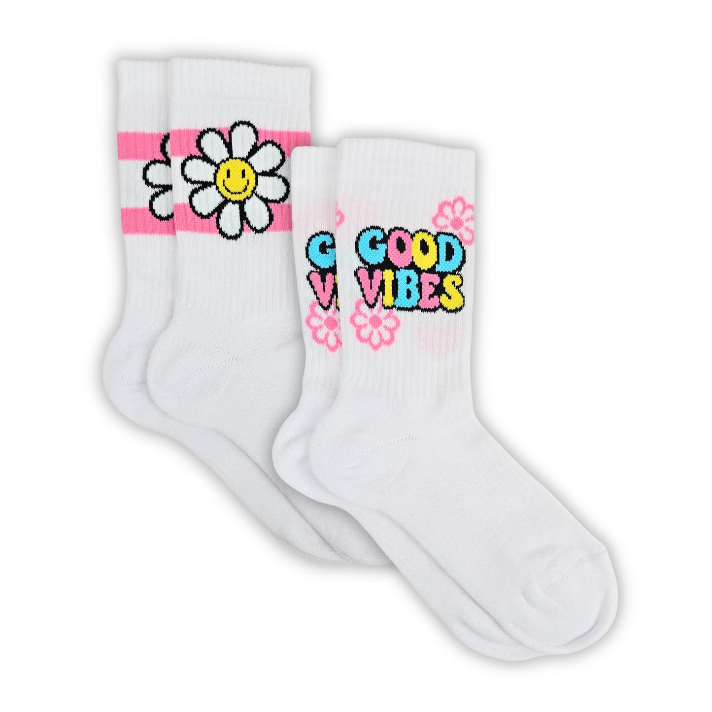 Calze Sportive Bambina 2 Paia Calzettoni Ragazza Tennis, Basket, Skateboard, Atletica, Calzini Made in Italy