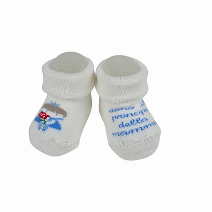 Calze Neonato Calzino Regalo Baby Shower Scarpine Babbucce bambini Primi Mesi Taglia Unica Made in Italy M-ASS2