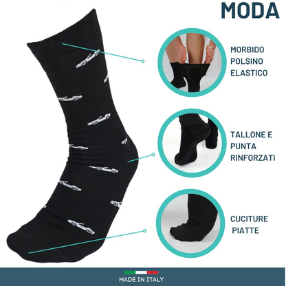Calze Uomo Caldo Cotone corte 6 Paia calze uomo invernali Fantasia calze Moda Made in Italy