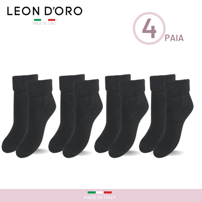 Calze da casa Donna, Calzettoni Invernali Donna, Calze Regalo Termiche 100% Made in Italy NERO