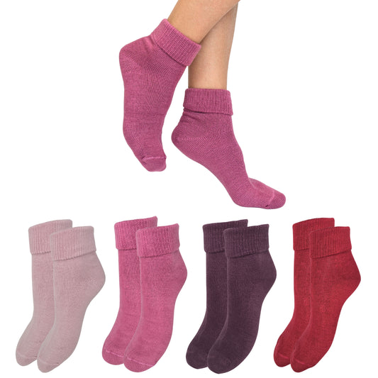 Calze da casa Donna, Calzettoni Invernali Donna, Calze Regalo Termiche 100% Made in Italy PINK