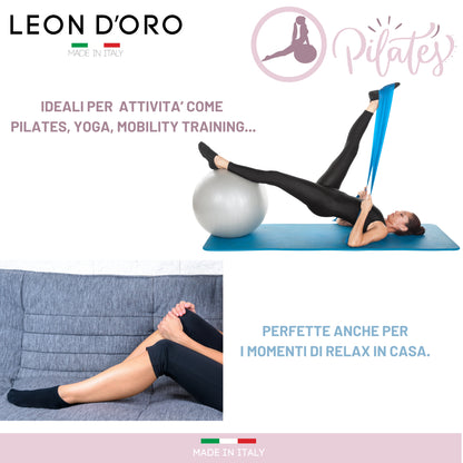 Calze donna Pilates Calzini Antiscivolo 3 Paia Calze yoga fitness ballo Made in Italy