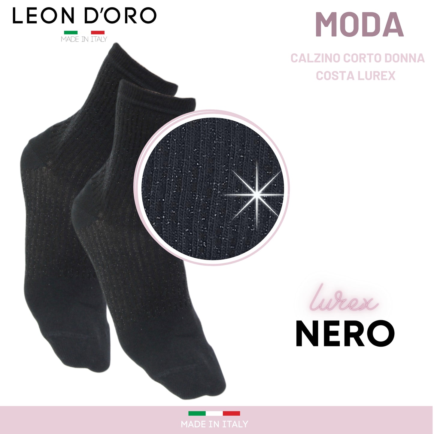 Calzini Donna Caldo Cotone 3 paia, Calzino Donna Corto, Calzini Donna senza elastico Moda Made in Italy ASS ROYAL