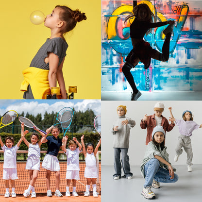 Calze Sportive Bambina 2 Paia Calzettoni Ragazza Tennis, Basket, Skateboard, Atletica, Calzini Made in Italy