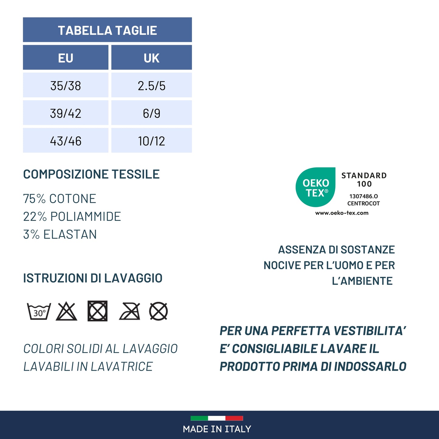 Calze da Lavoro Uomo Donna Corte in Cotone Punta e Tallone Rinforzati Traspiranti Supporto Arco Plantare Made in Italy
