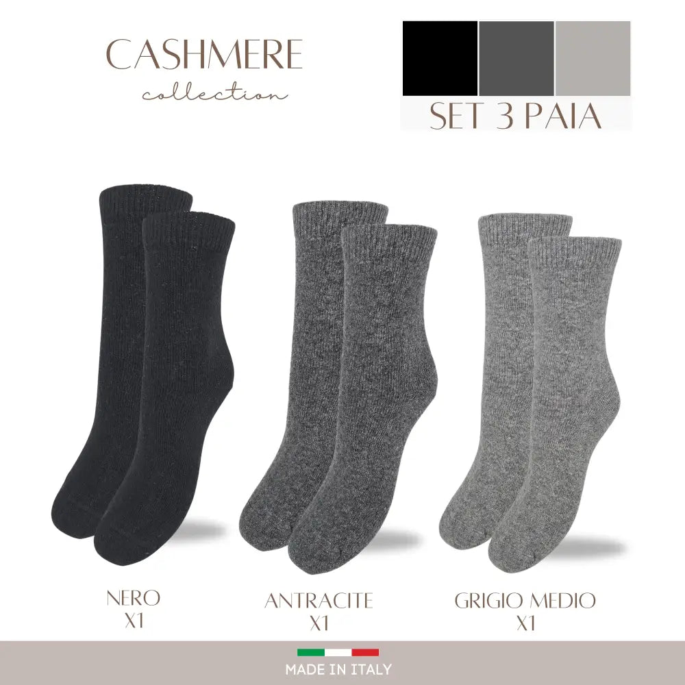 Calze Cashmere Donna Calzini Lana e Cachemire Termici Invernali Made in Italy - 35/41 / ASS 1 - calzini donna cashmere