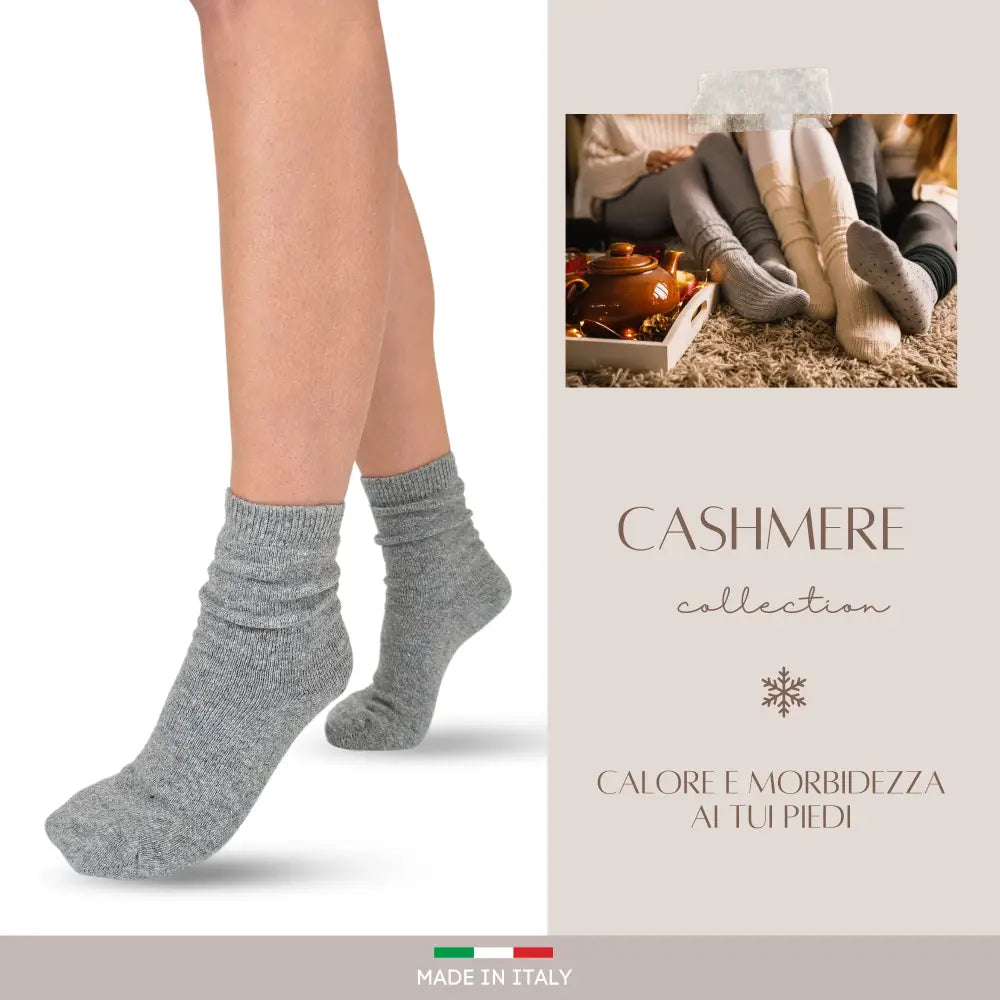 Calze Cashmere Donna Calzini Lana e Cachemire Termici Invernali Made in Italy - 35/41 / ASS 1 - calzini donna cashmere
