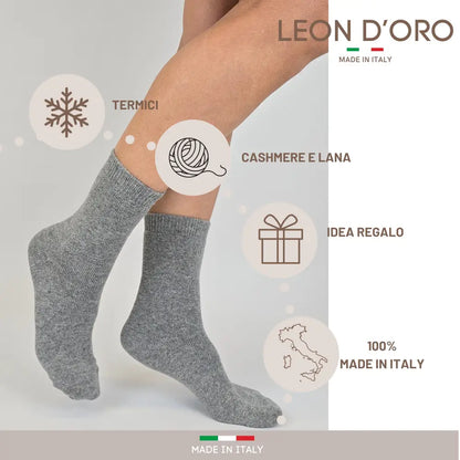 Calze Cashmere Donna Calzini Lana e Cachemire Termici Invernali Made in Italy - 35/41 / ASS 1 - calzini donna cashmere