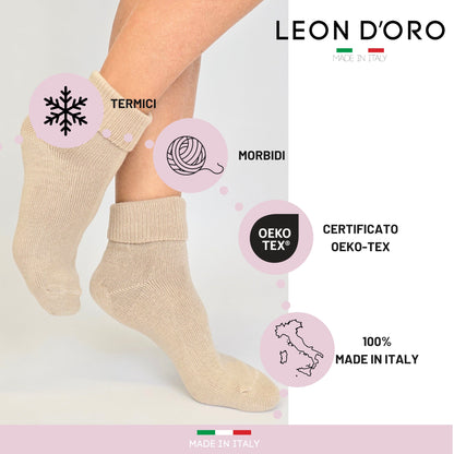 Calze da casa Donna, Calzettoni Invernali Donna, Calze Regalo Termiche 100% Made in Italy