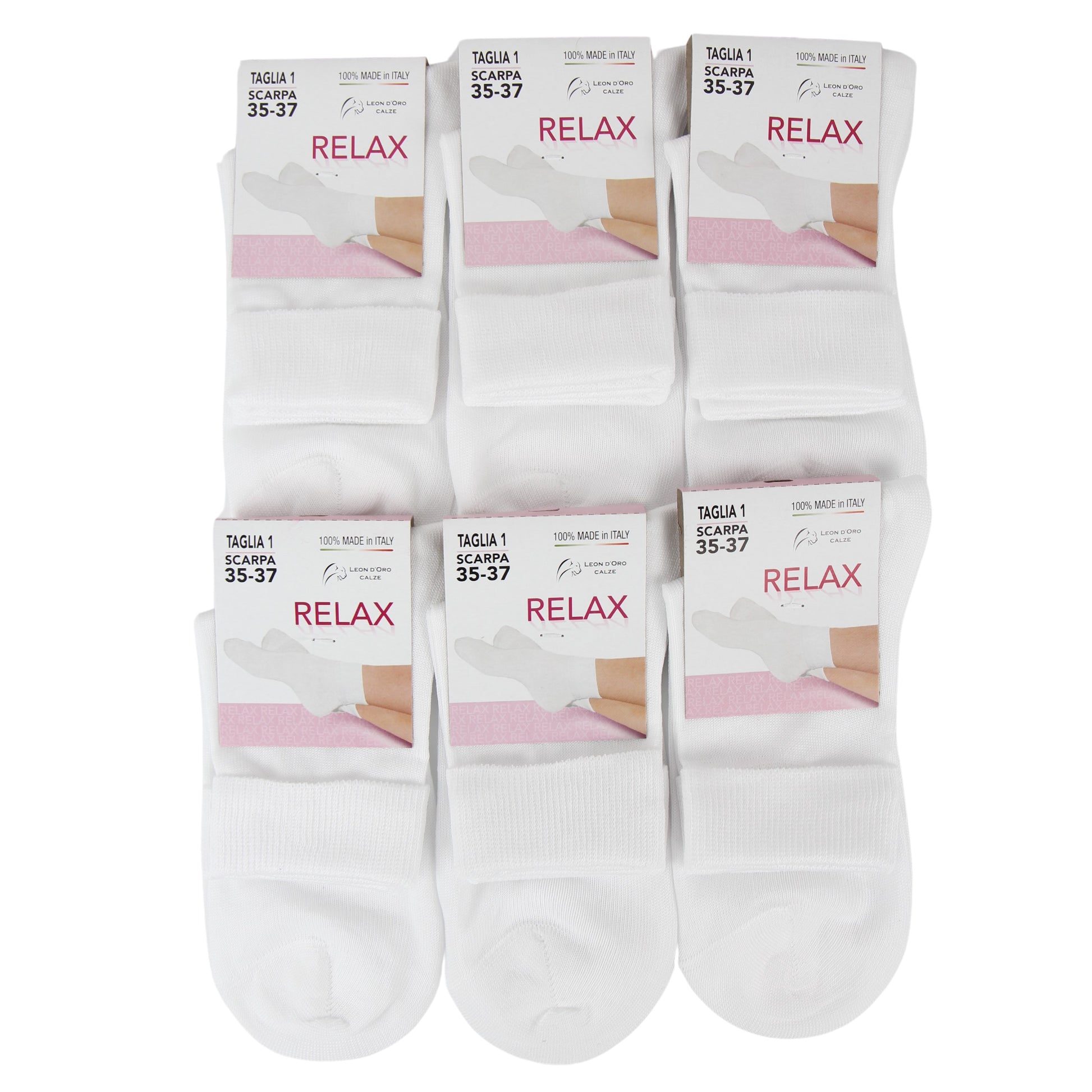 Calzini Donna Leon D'Oro In Cotone - 3+1 Omaggio, Corti E Senza Elastico - Made In Italy - Foto 3